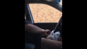 Guy Jerking off in Grocery Store Parking Lot