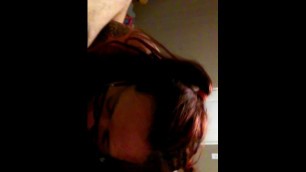 Big Tit Redhead Sucking Husbands Cock