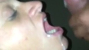 Dick Sucking Slut does what her Hubby Tells her