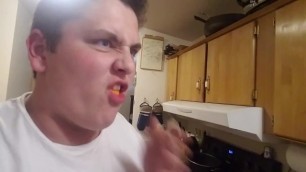 Man Eats out Girl in Orange Costume