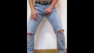 Pissing in Jeans then Cumming