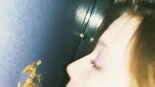 Krystal sucking BBC at the Gloryhole