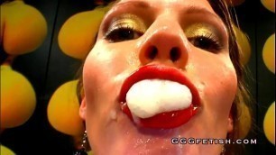Bukkakes and cumshots with cum swallowing