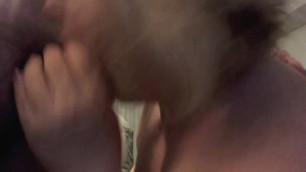 Blond BBW Deepthroat Blowjob Leather Cockring